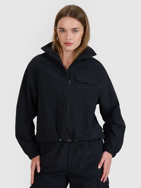◆typeservice◆ Striped Ruffled Strap Jacket Black OSTJ12BKF Windsor Optimist Band Ladies Water Repellent Soft Shell