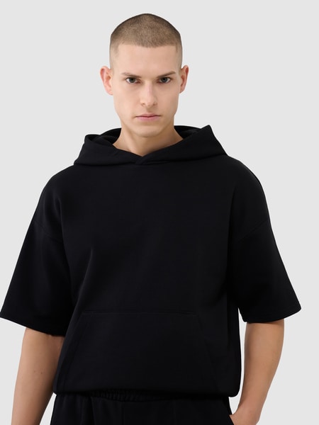 Men's short-sleeve hoodie - black | 4F: Sportswear and shoes