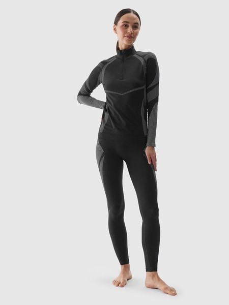インナー・ルームウェアその他   Underwear Woman Lingerie Black 000QF5650EUB1 Women's seamless thermal underwear (bottom) - black | 4F