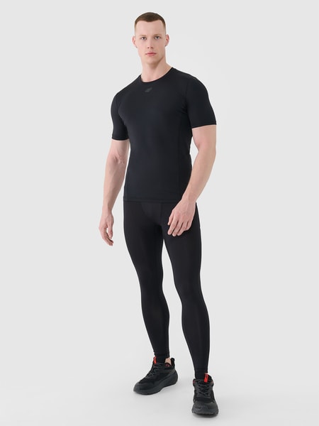 ウォーキング・ランニングウェア Compression Long Tights BLACK 4 SportsTights_Men_Front_b62f28d