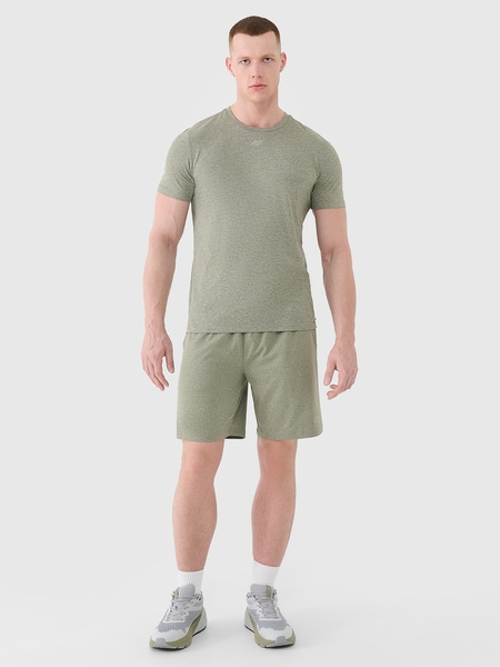 Men's regular quick-drying training shorts - olive | 4F