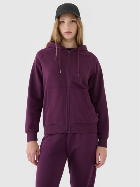 Women's zip-up hoodie - purple | 4F: Sportswear and shoes