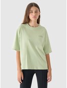 Women's oversized printed T-shirt - olive/khaki | 4F