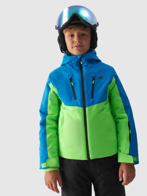 Boy s ski jacket 10000 membrane turquoise