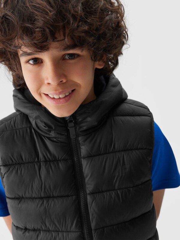 Black down vest with hood hotsell