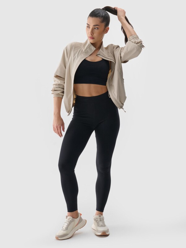 Women s knitted leggings black 4F Sportswear and shoes