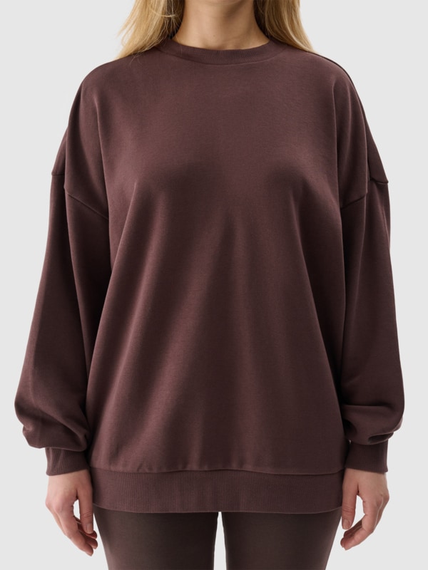 Women s oversize pullover sweatshirt without hood brown