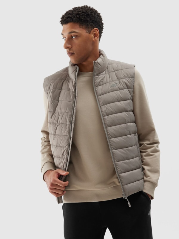 Beige down vest best sale