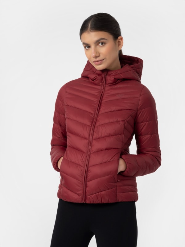 Women s quilted down jacket burgundy 4F Sportswear and shoes