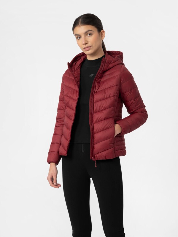 Women s quilted down jacket burgundy 4F Sportswear and shoes