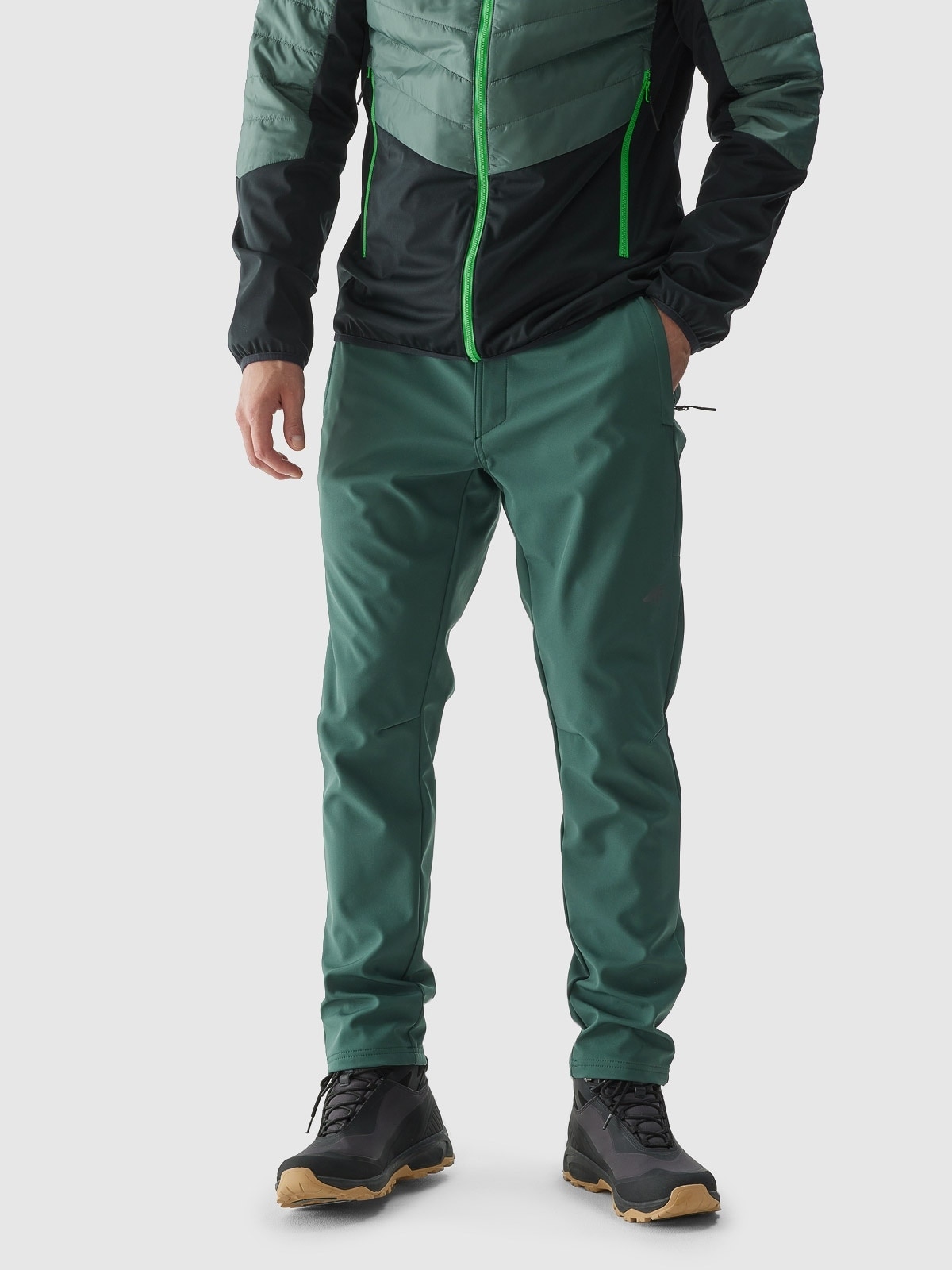 Men's softshell trekking trousers 5000 membrane - green | 4F: Sportswear  and shoes