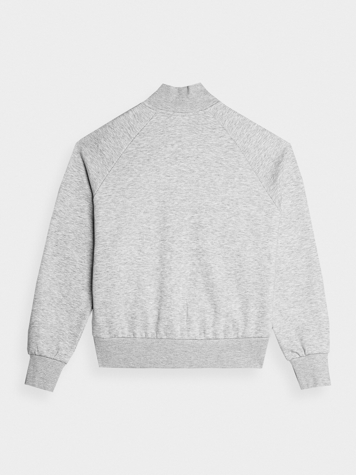Women's zip-up sweatshirt without hood - grey | 4F
