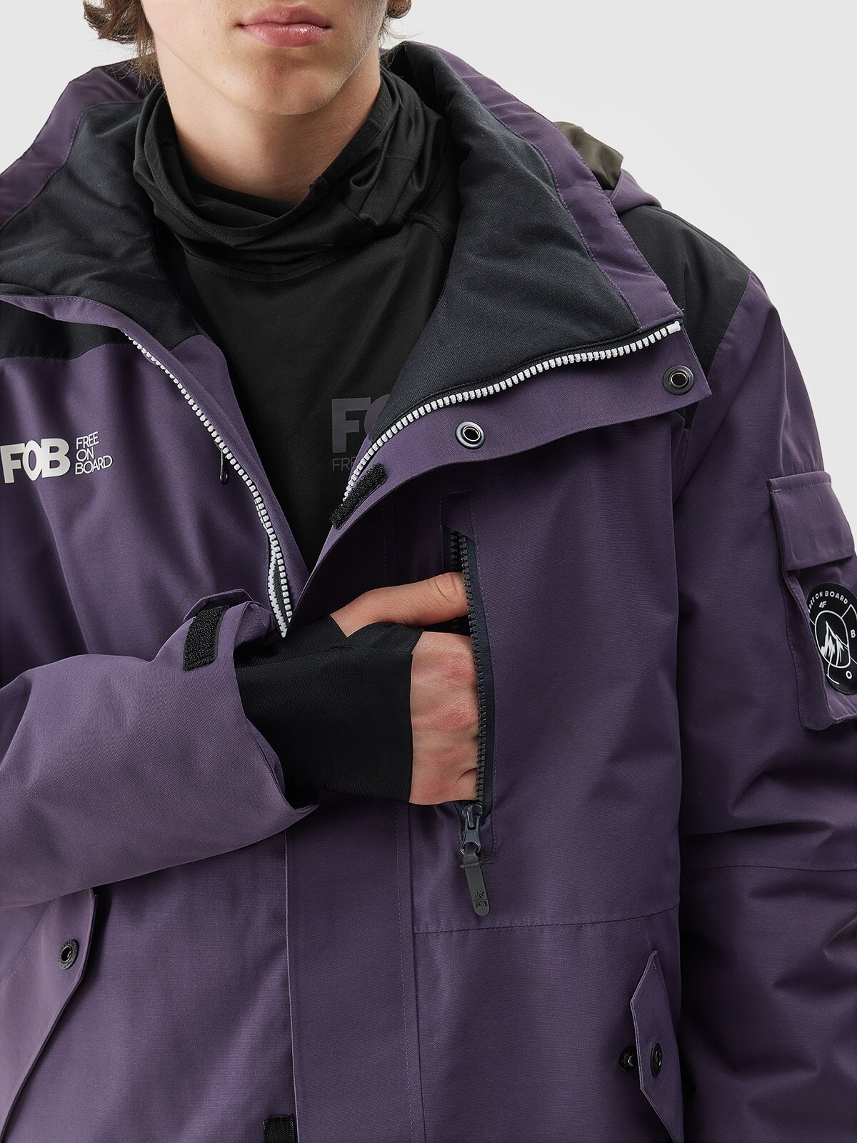 Men's snowboard jacket 10000 membrane - purple | 4F Men's snowboard jacket 10000 membrane - purple | 4F