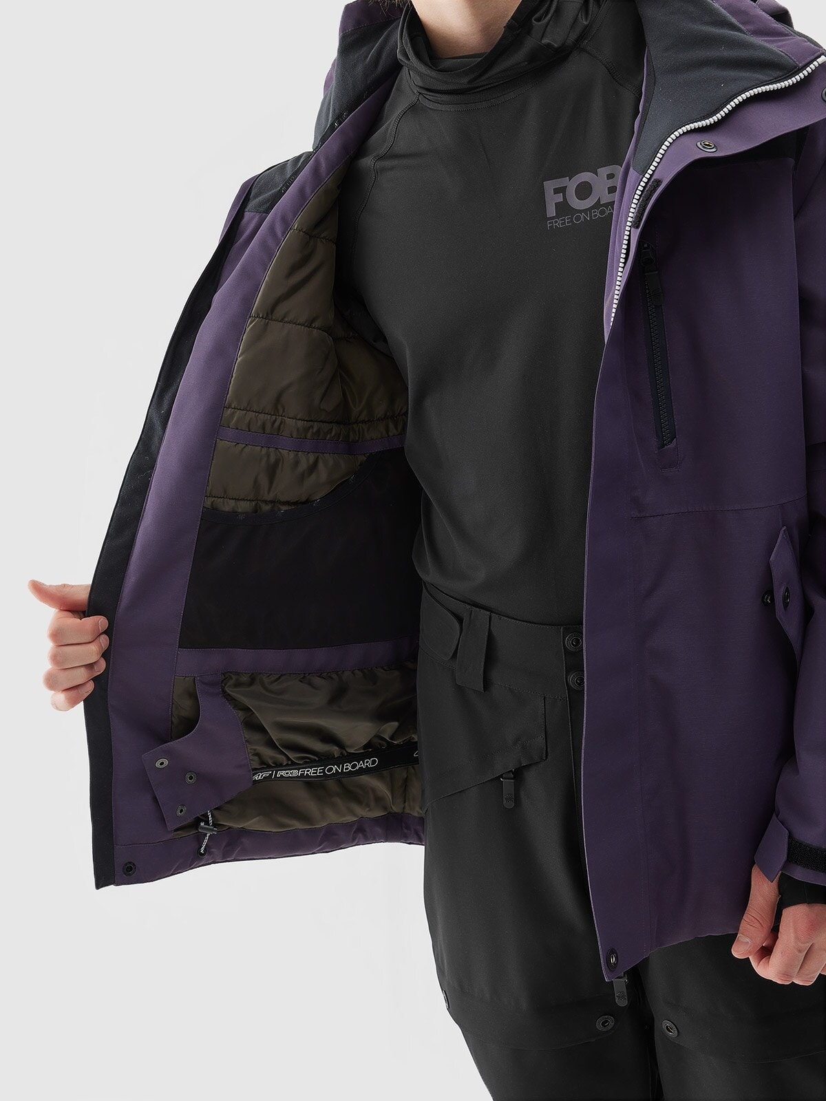 Men's snowboard jacket 10000 membrane - purple | 4F Men's snowboard jacket 10000 membrane - purple | 4F