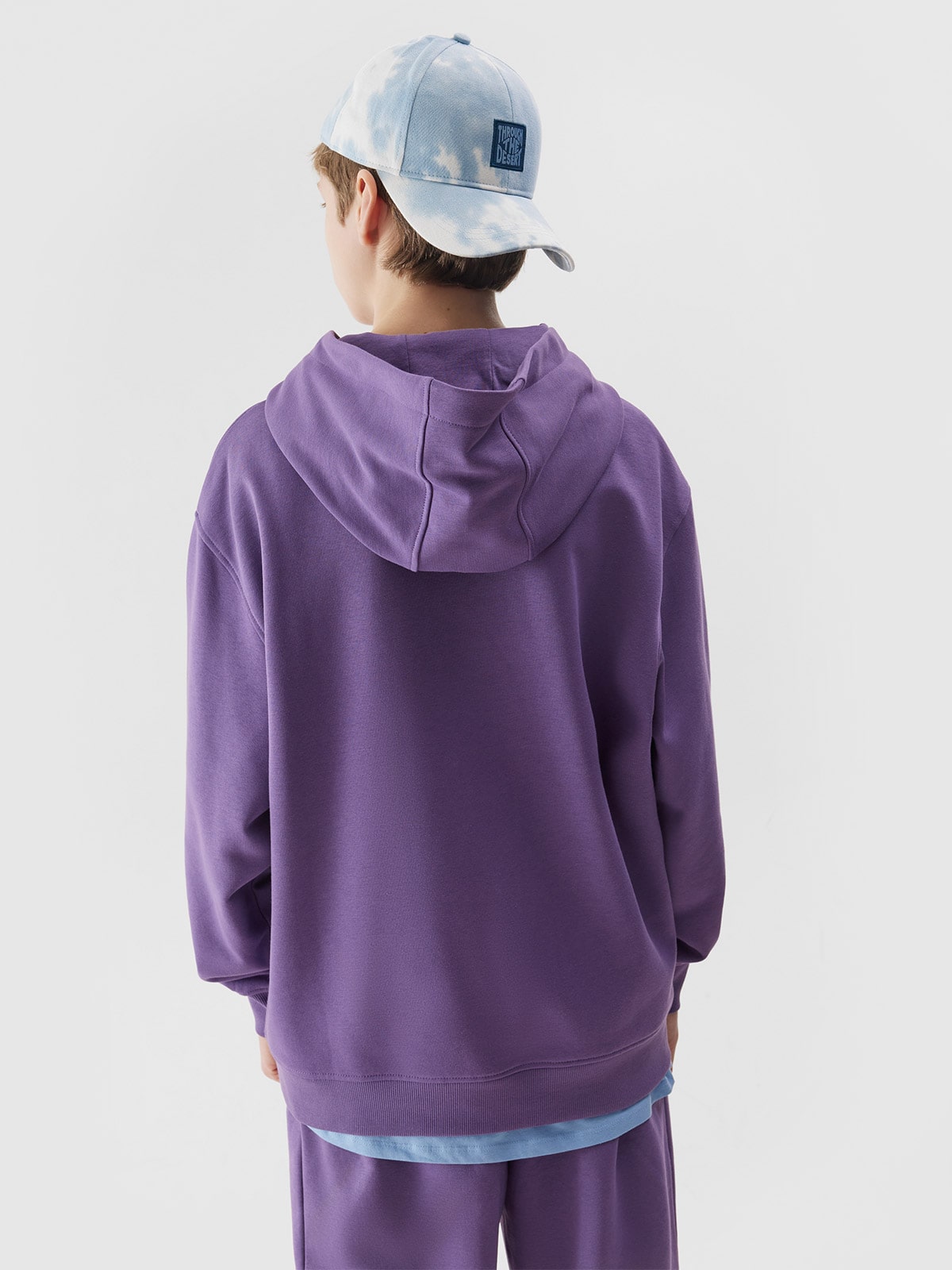 Boy's pullover hoodie - purple | 4F: Sportswear and shoes