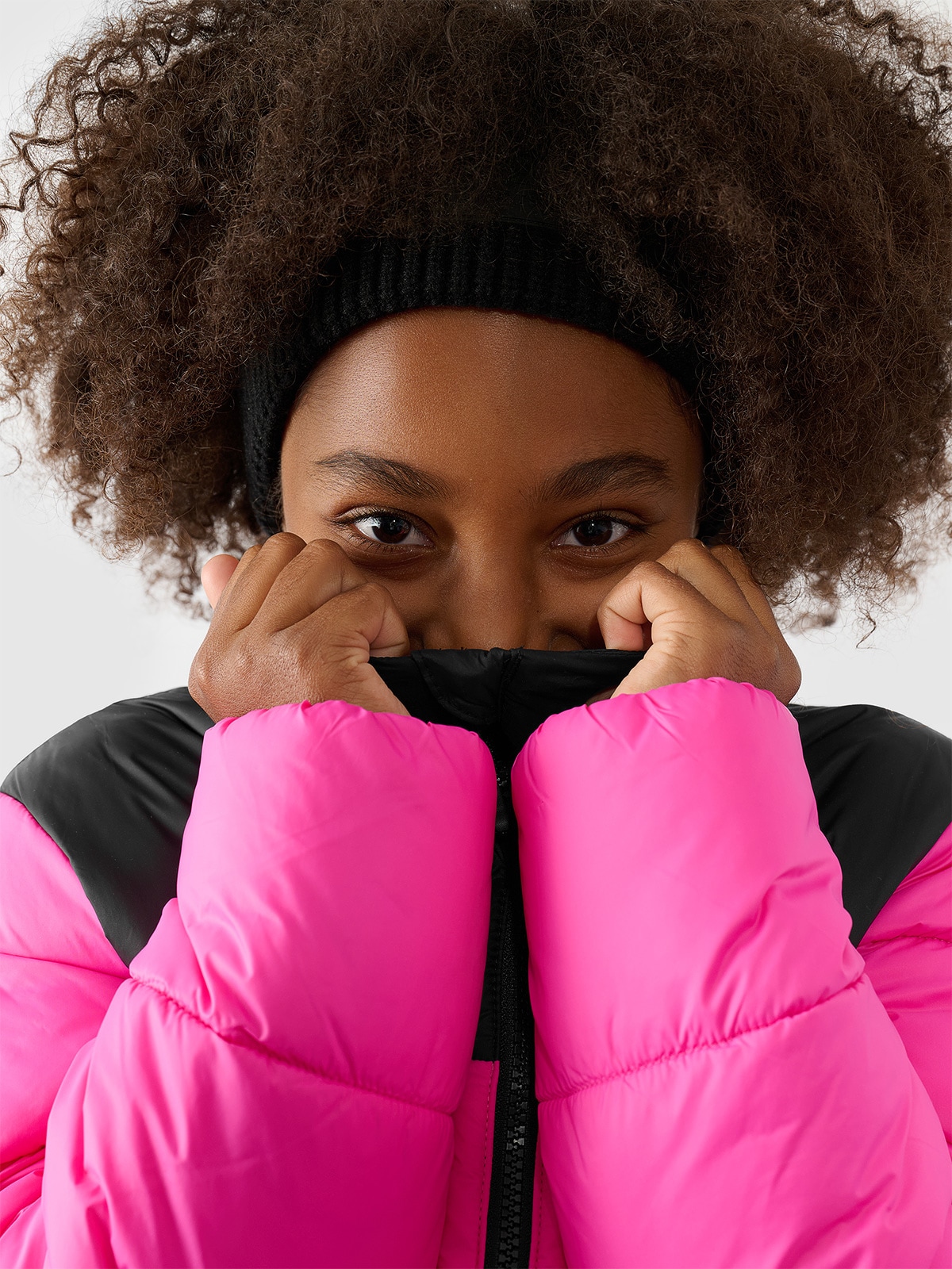 Girl's synthetic-fill down jacket - fuchsia | 4F: Sportswear