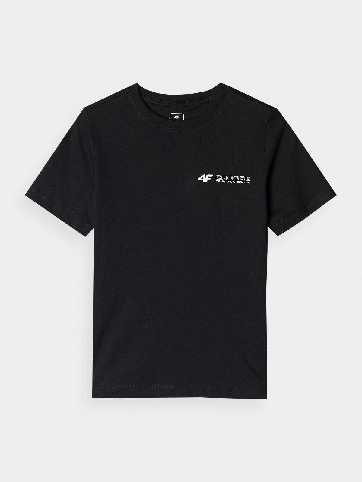 T-shirt regular z nadrukiem chłopięcy - czarny | 4F