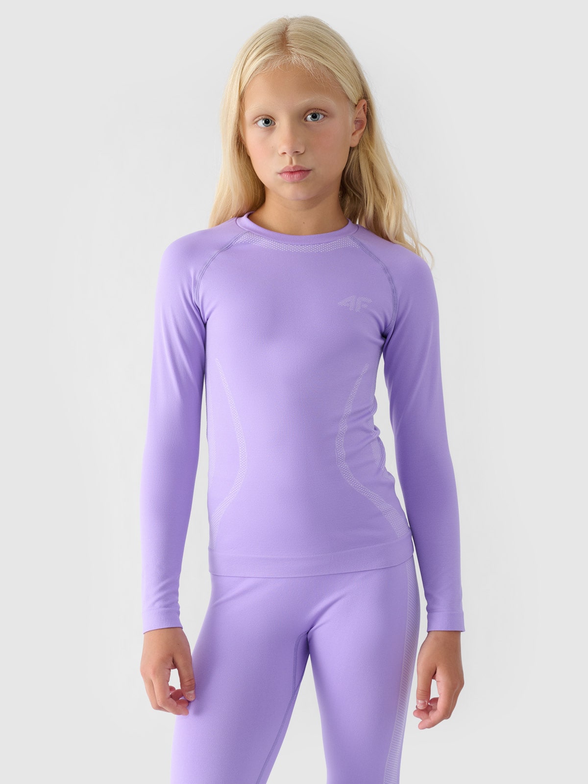 Girl's seamless thermal underwear set - purple | 4F