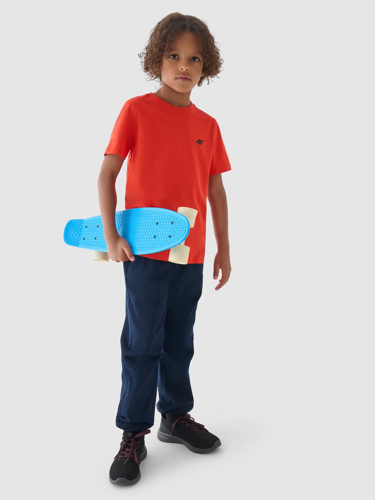 Boy's plain T-shirt - orange | 4F: Sportswear and shoes