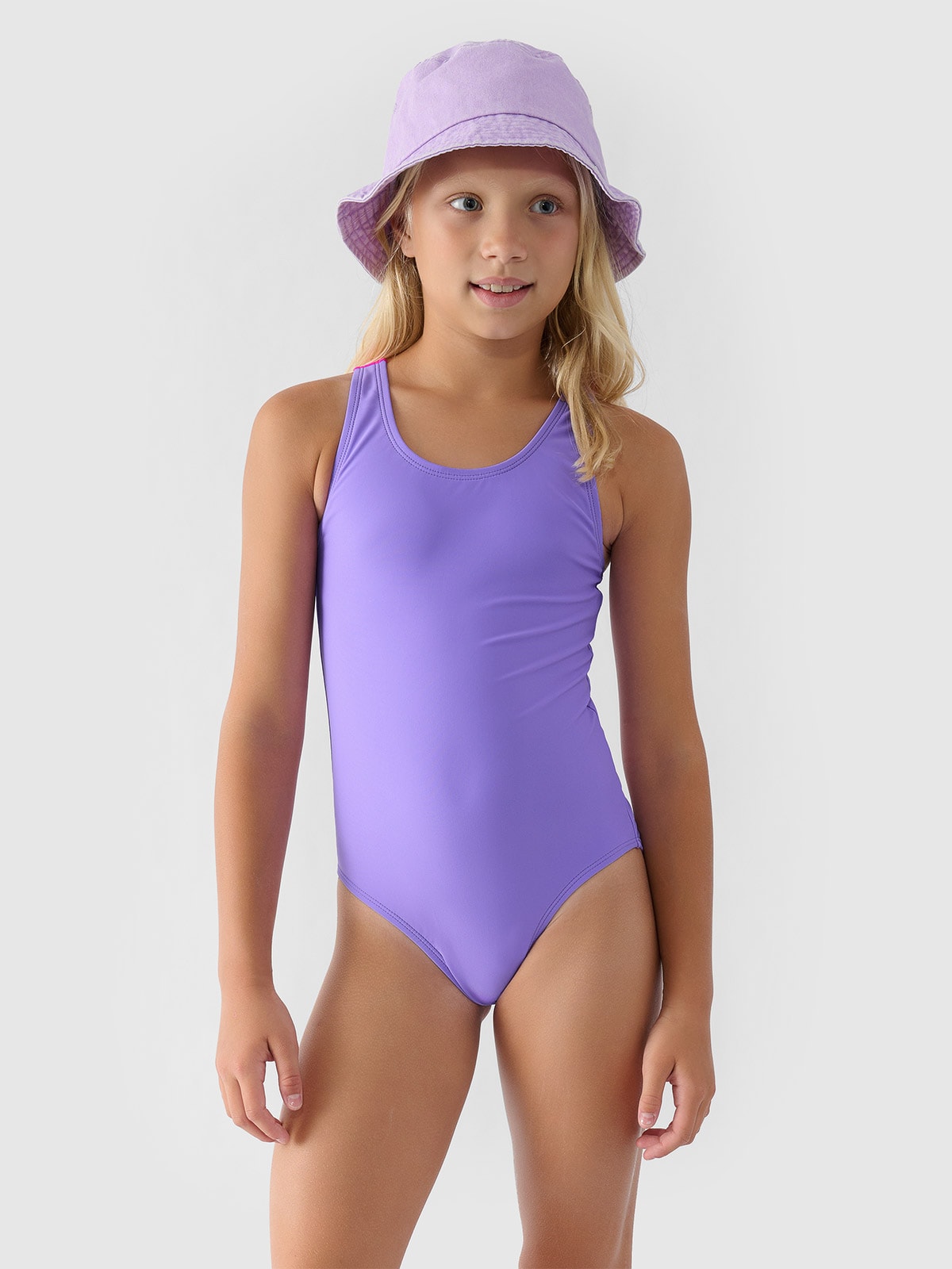 Girl's one-piece swimsuit - purple | 4F: Sportswear and shoes