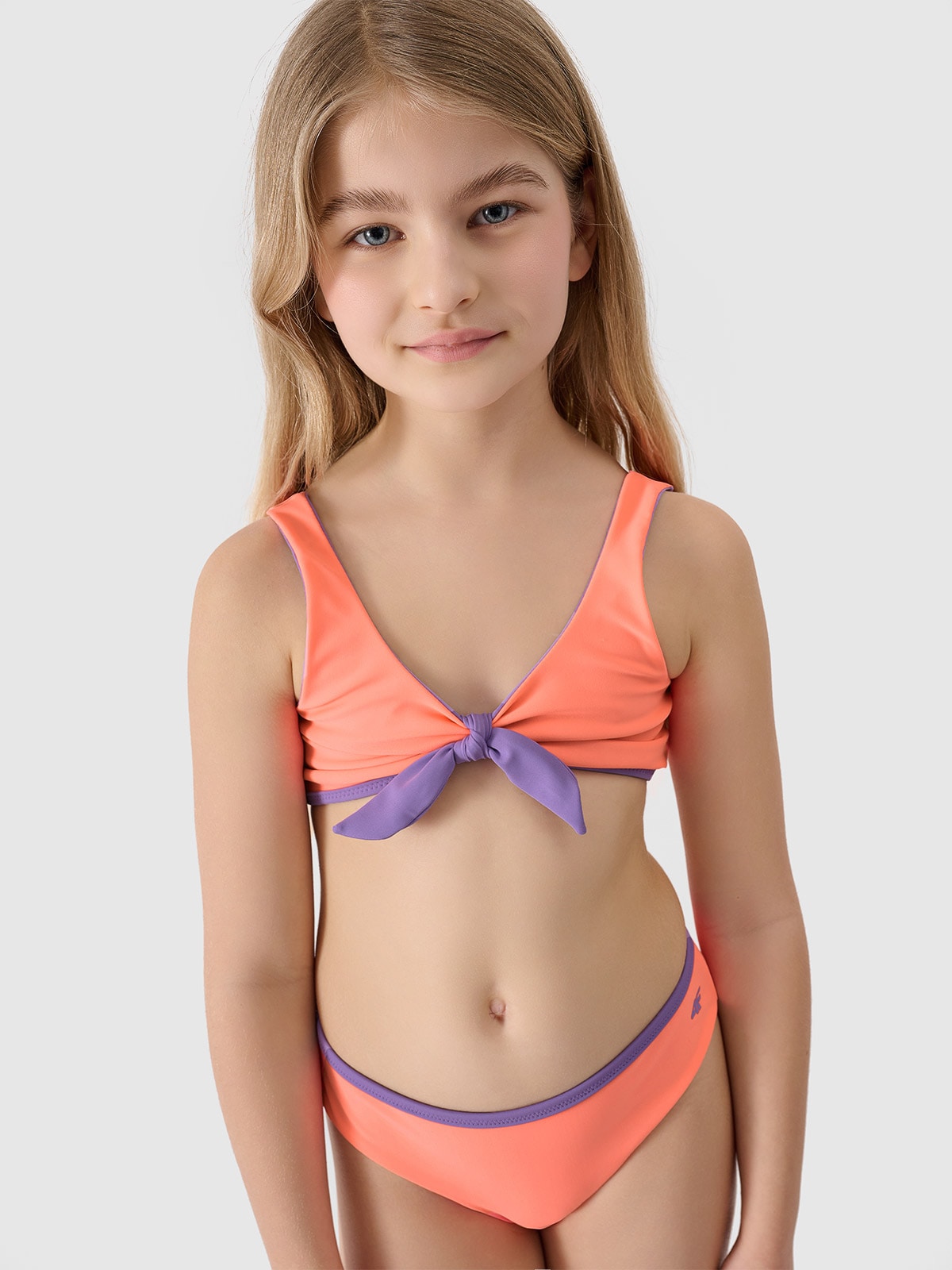 Girl's two-piece swimsuit - coral/purple | 4F: Sportswear
