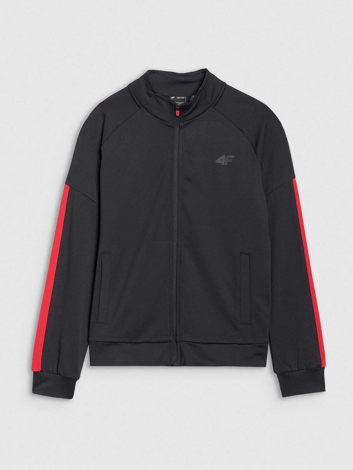 Bluza sportowa rozpinana bez kaptura chłopięca - czarna | 4F