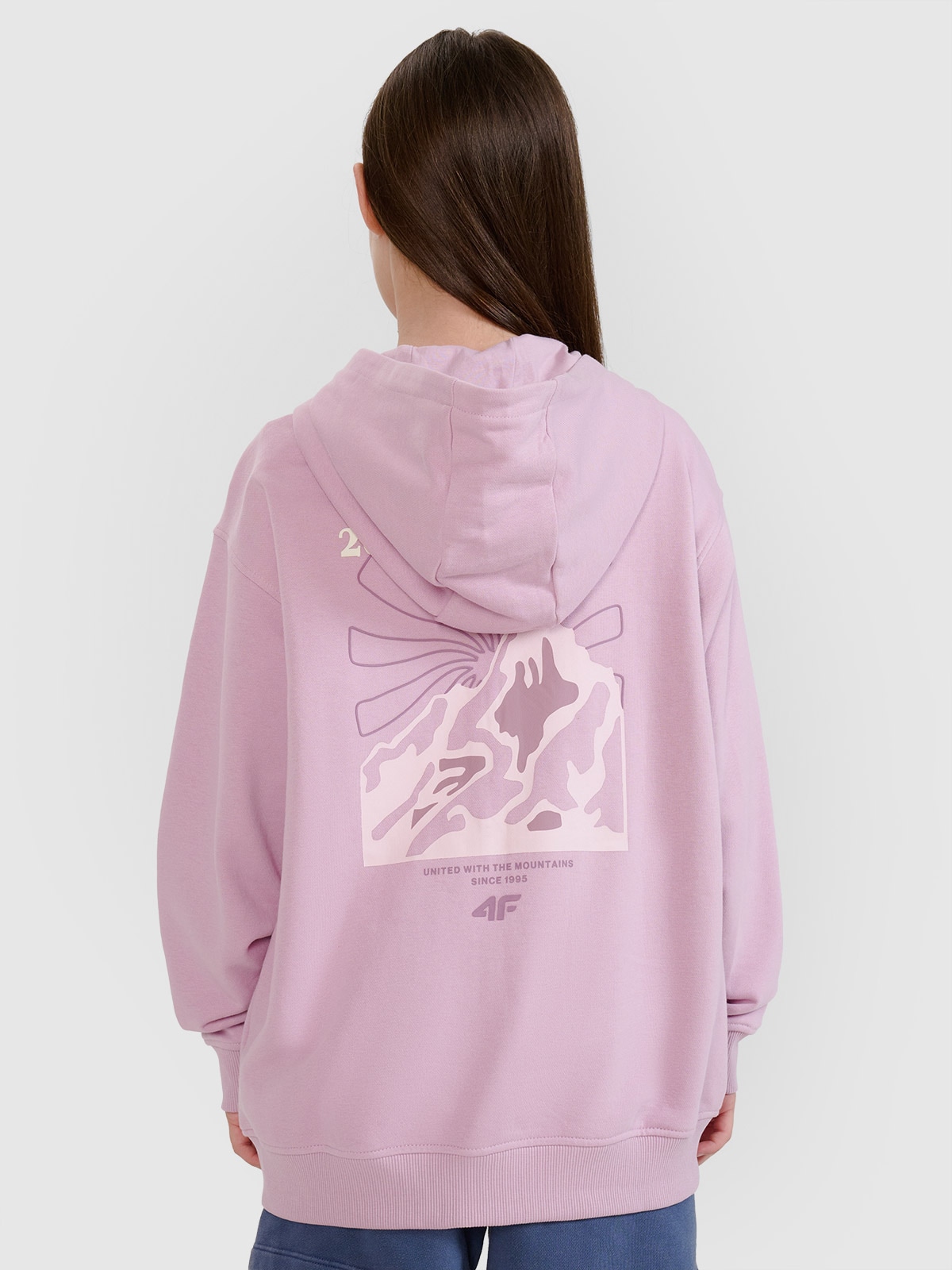 Girl's zip-up sweatshirt with hood - purple | 4F: Sportswear