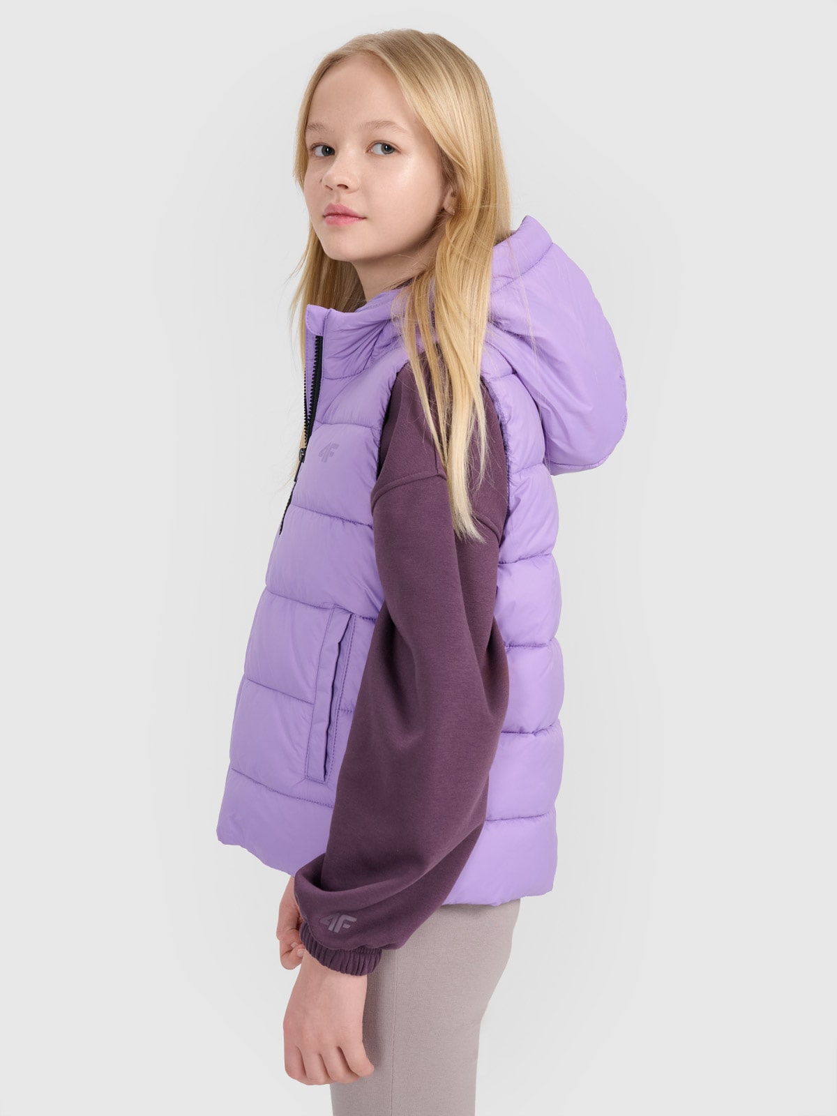 Girl's synthetic-fill down vest - purple | 4F: Sportswear