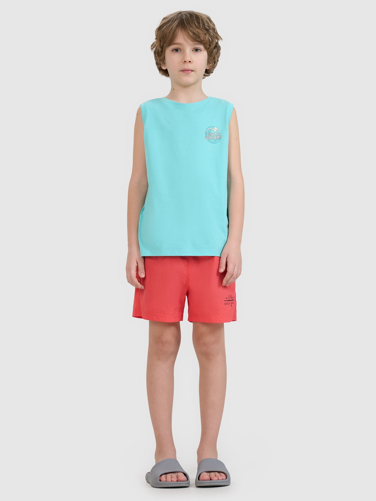 Boy's beach boardshorts - red | 4F: Sportswear and shoes