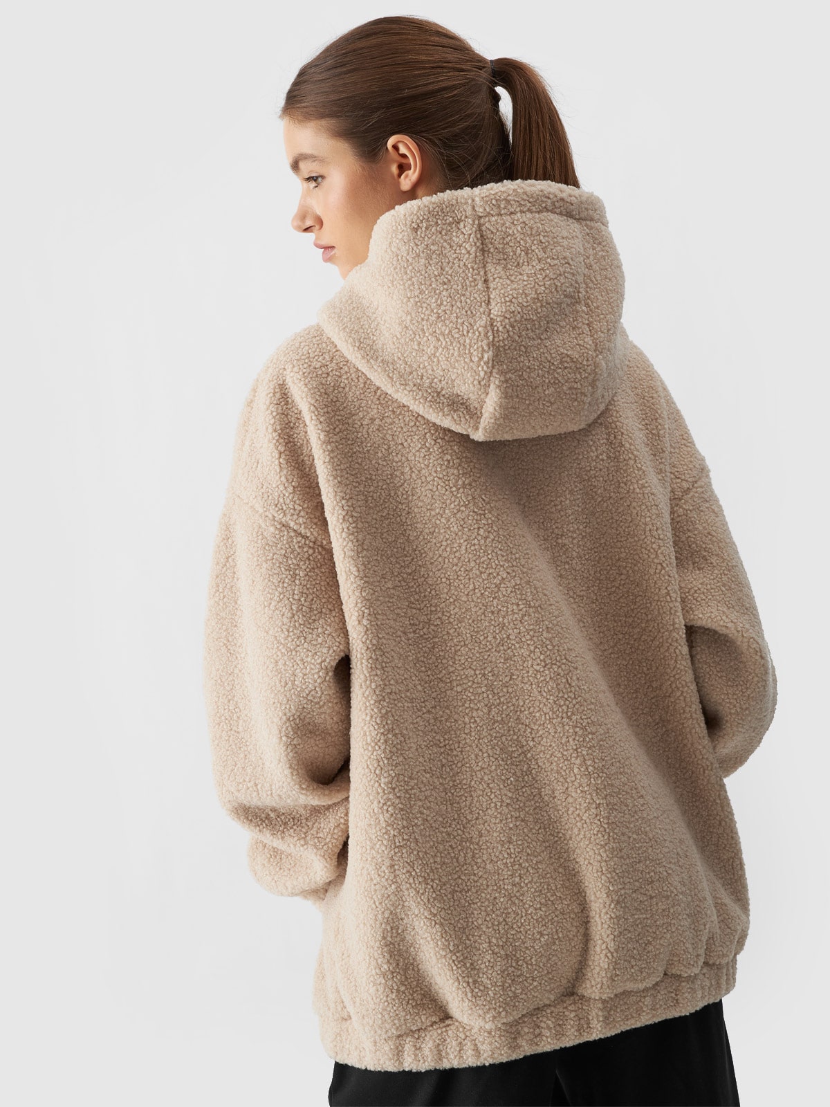 Sherpa fleece hoodie women's on sale