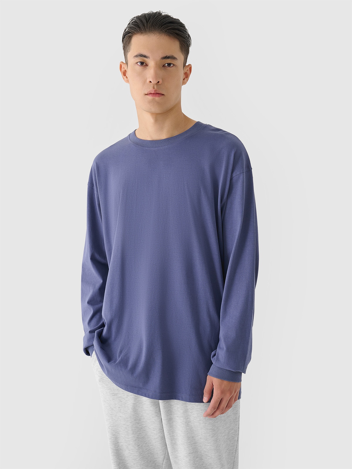 【YOURNUS】Freestyle Loose Long Sleeve Longsleeve oversize z nadrukiem męski - czarny | 4F