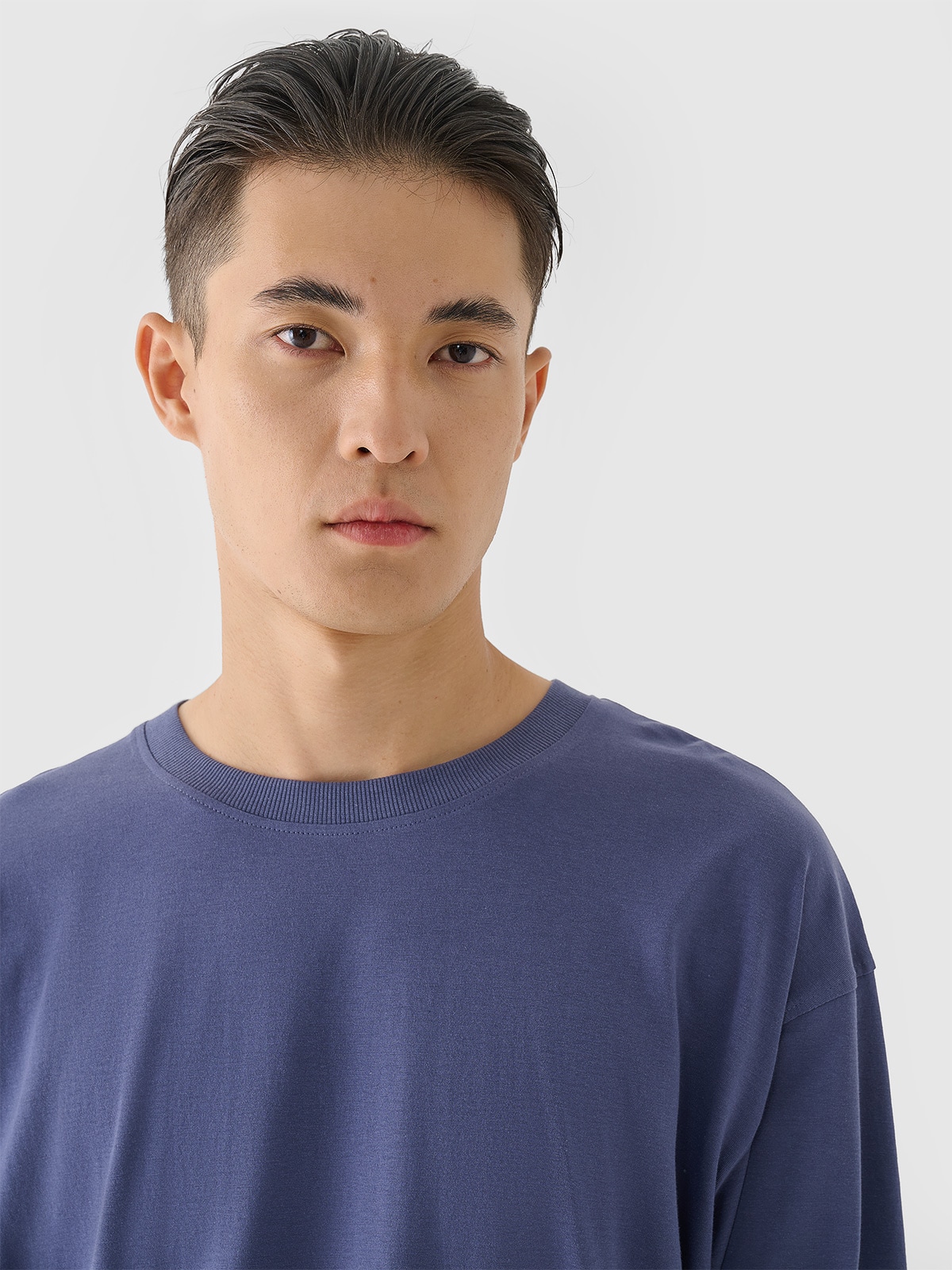 Men's oversized printed longsleeve - blue