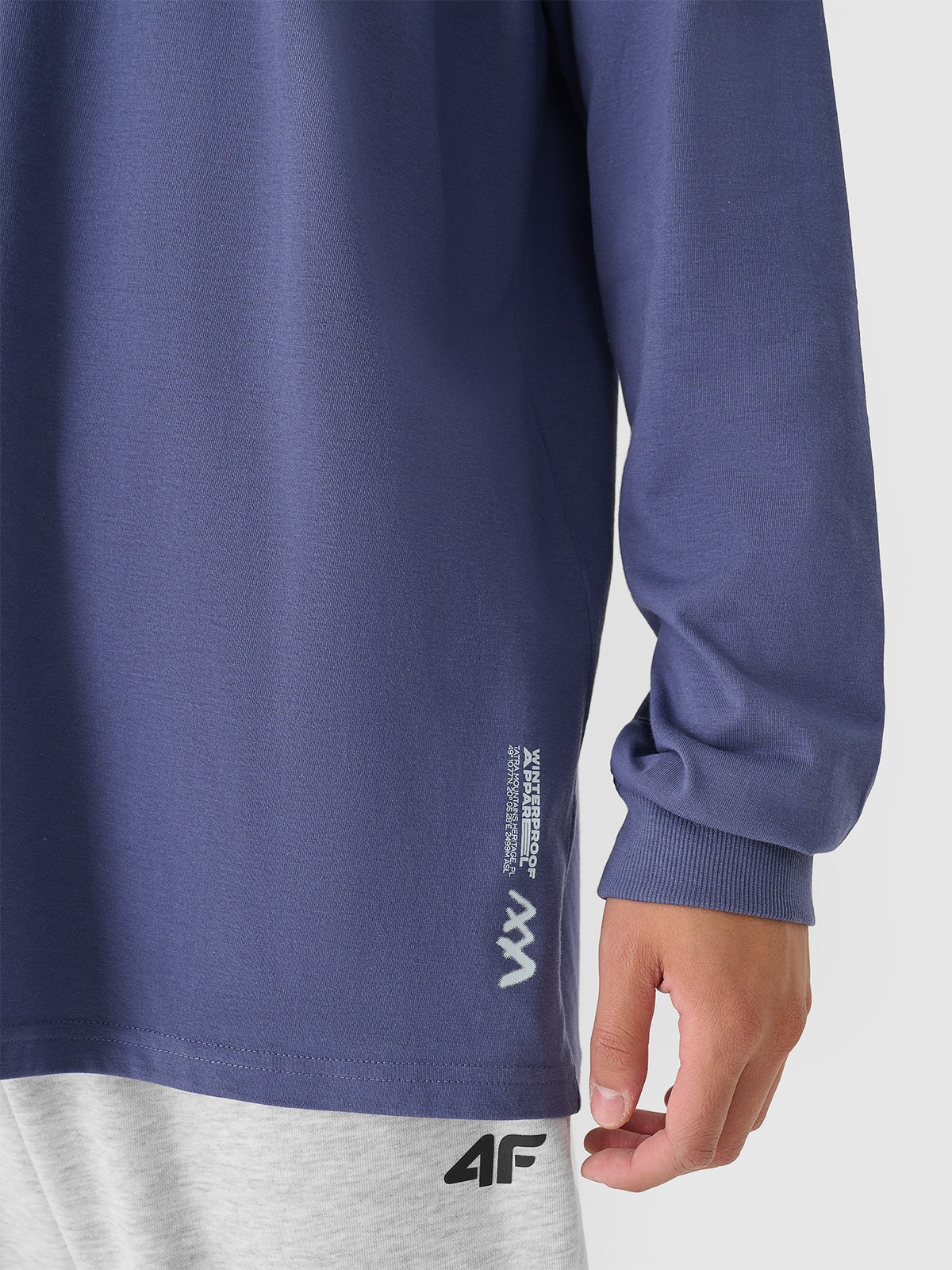 Men's oversized printed longsleeve - blue