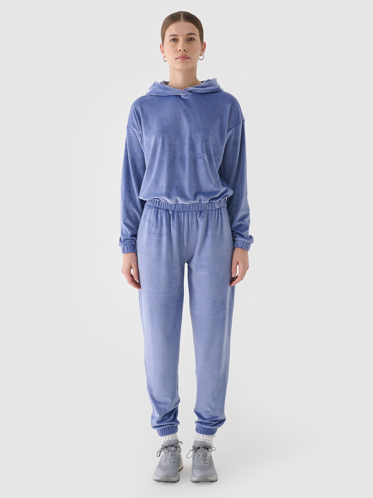 【SALE】 navy - hood with sweatshirt velour non-zip Women's blue 4F | トップス
