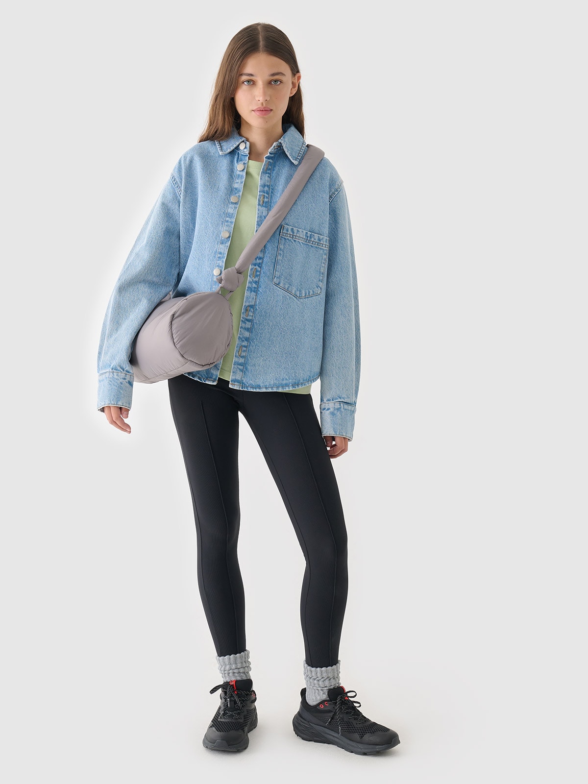 Women's oversized printed T-shirt - olive/khaki | 4F
