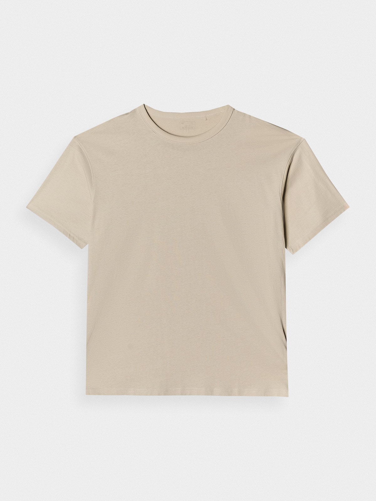 T-shirt oversize gładki męski - beżowy | 4F - sportowa