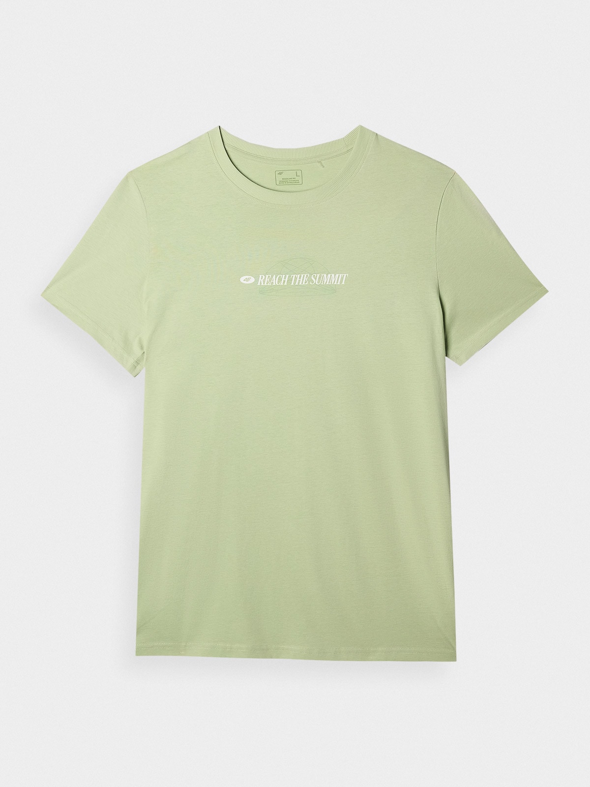 T-shirt regular z nadrukiem męski - oliwkowy | 4F - sportowa