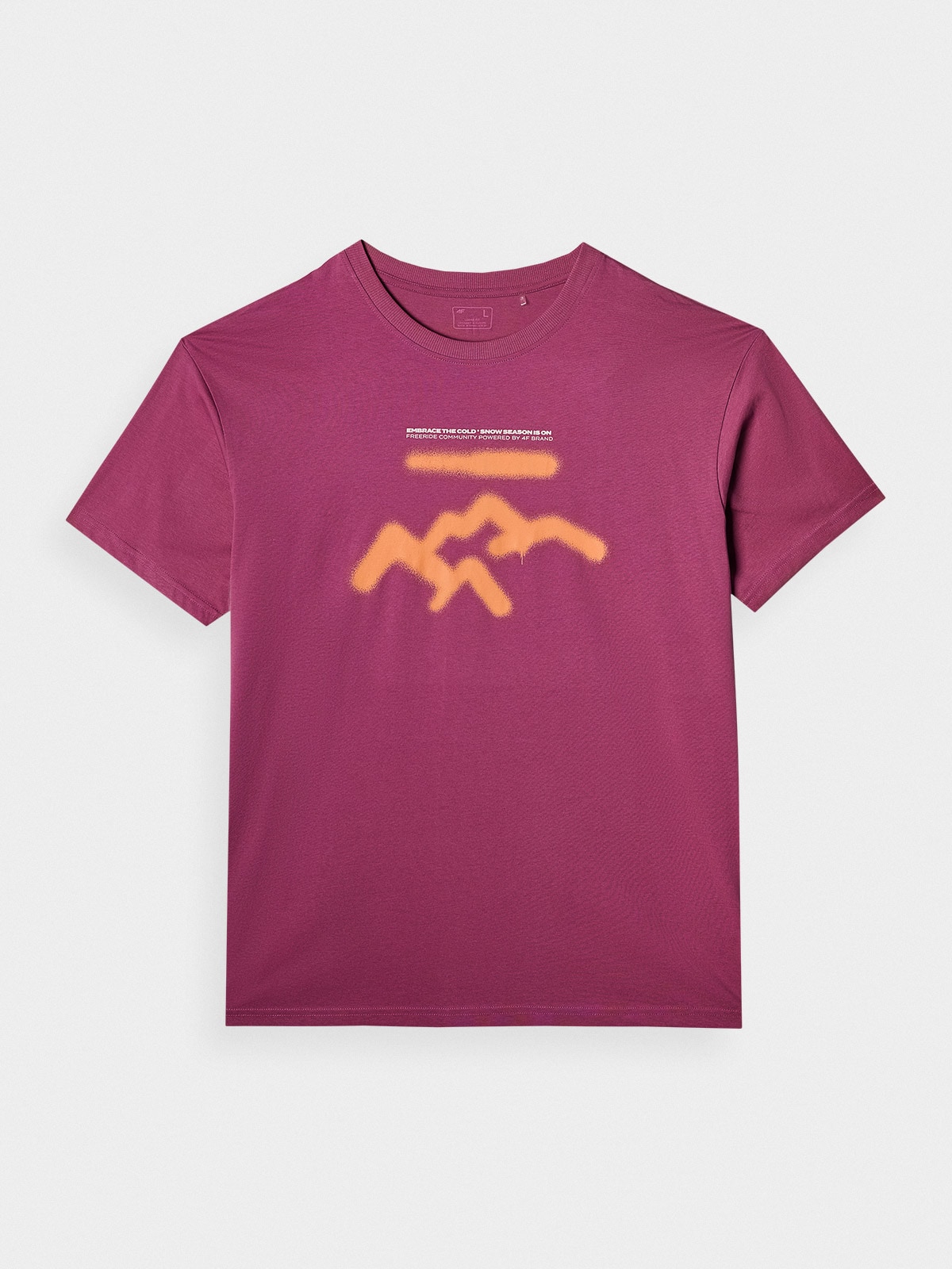 READYMATE Tシャツ T-shirt oversize z nadrukiem męski - czerwony | 4F