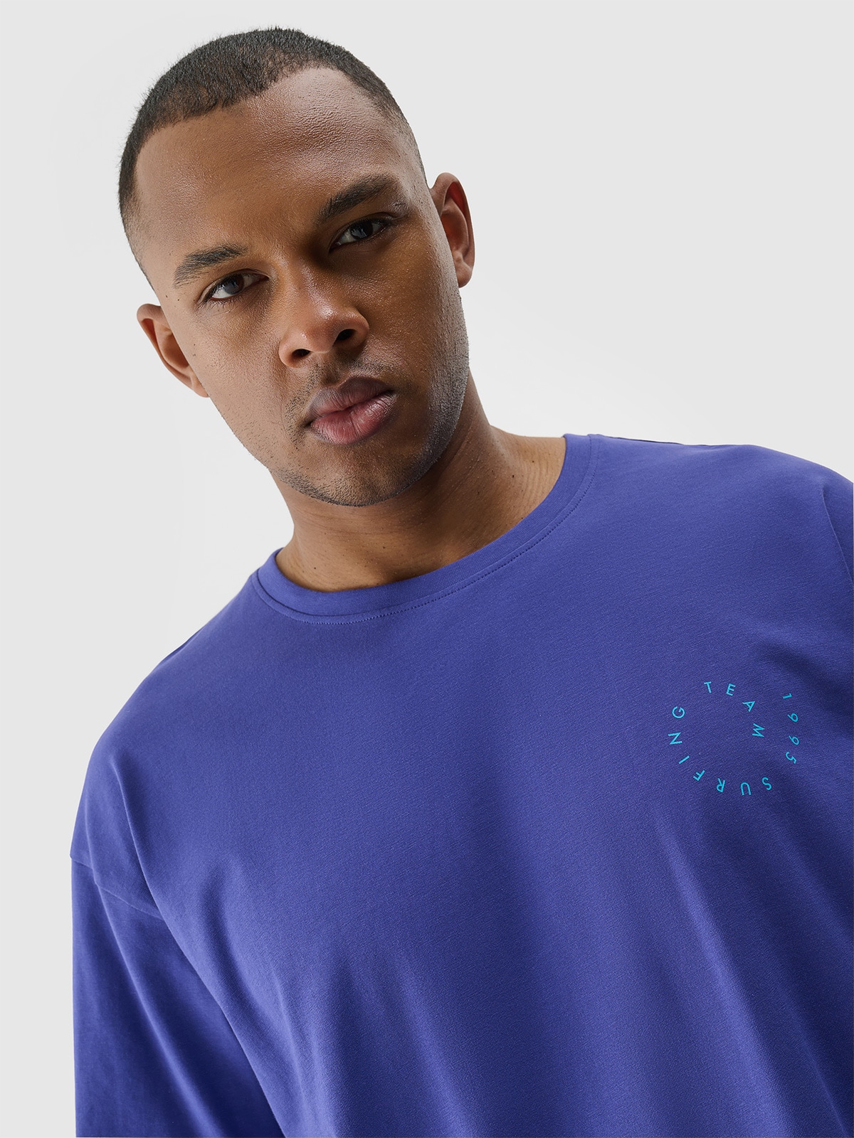 Men's oversize T-shirt with print - purple | 4F: Sportswear