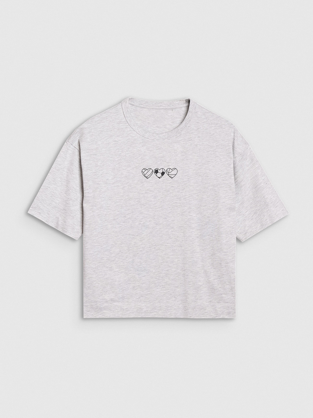 T-shirt oversize z nadrukiem damski - szary | 4F - sportowa