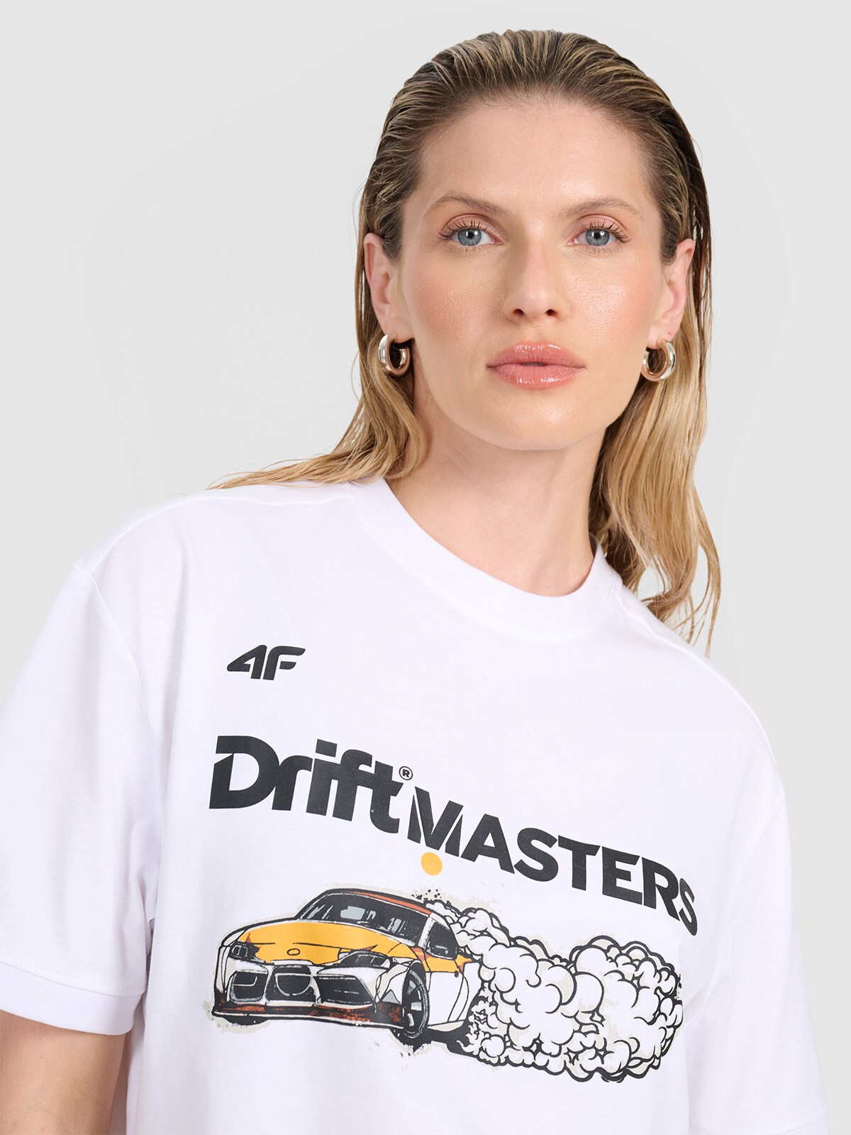 T-shirt regular z nadrukiem uniseks 4F x Drift Masters