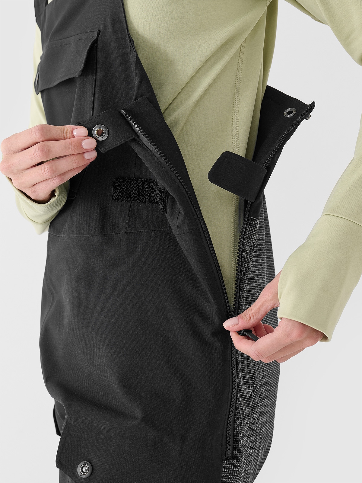 【WOOHWA】MIDI STD NYLON SK Spodnie snowboardowe z szelkami membrana 10000 damskie