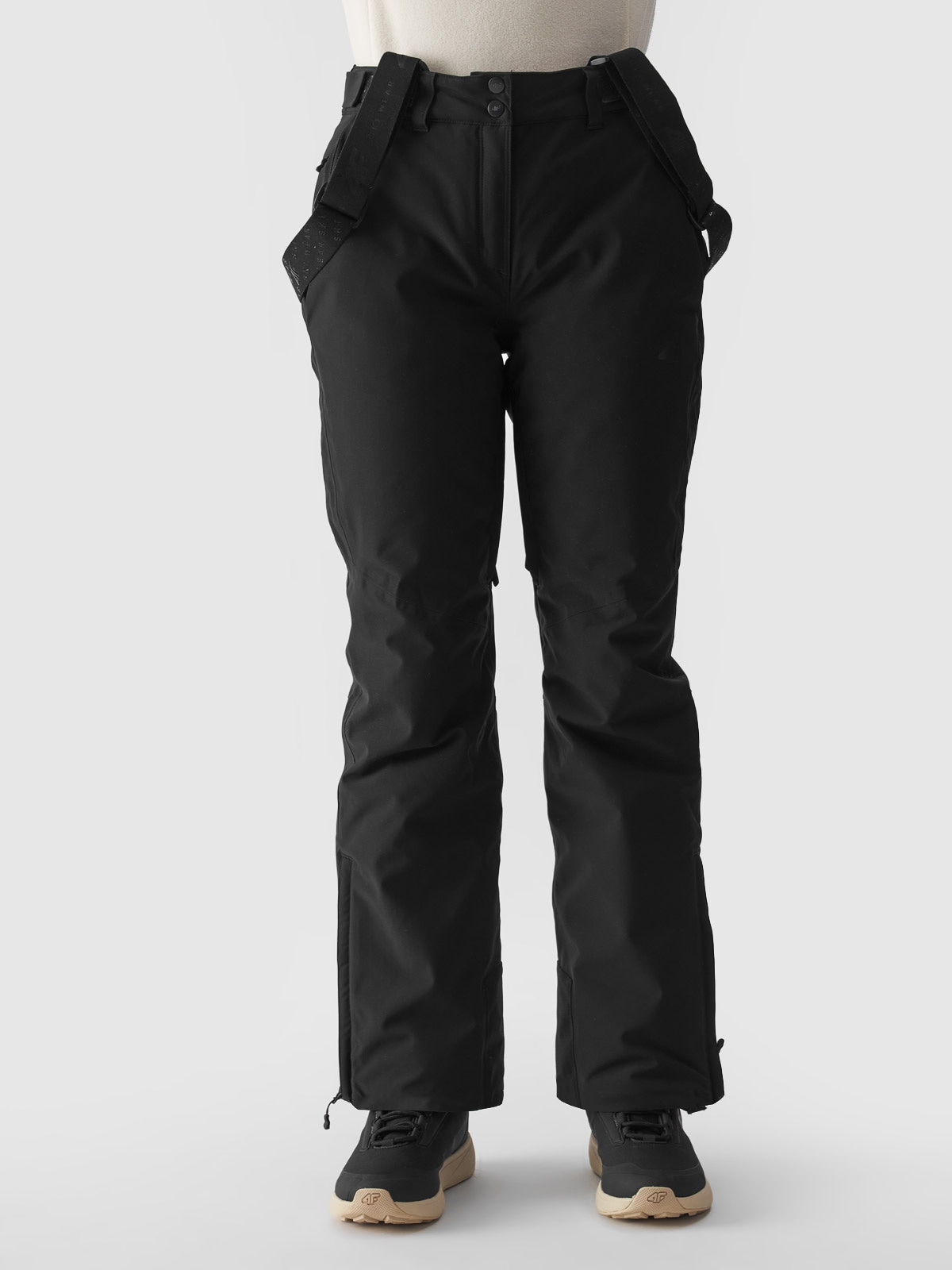 Ski pants with suspenders membrane 10000 women's - black