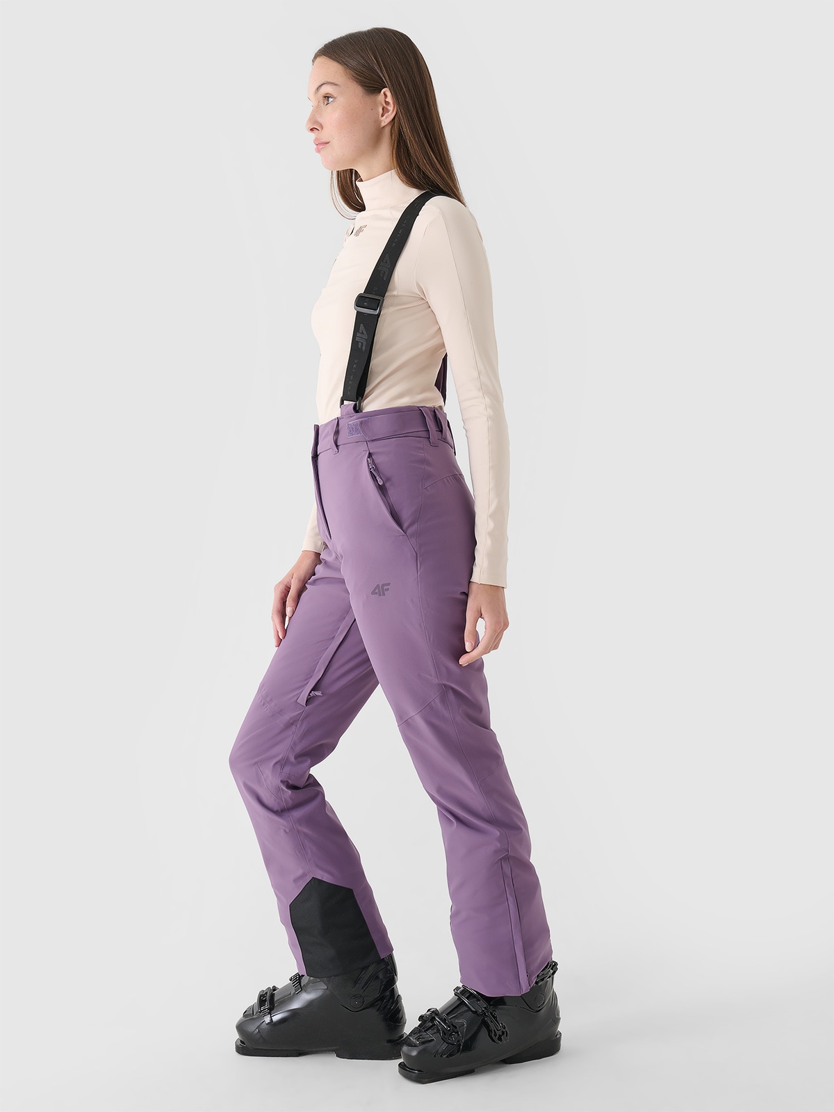 Ski pants with suspenders membrane 10000 women's - purple Ski pants with suspenders membrane 10000 women's - purple