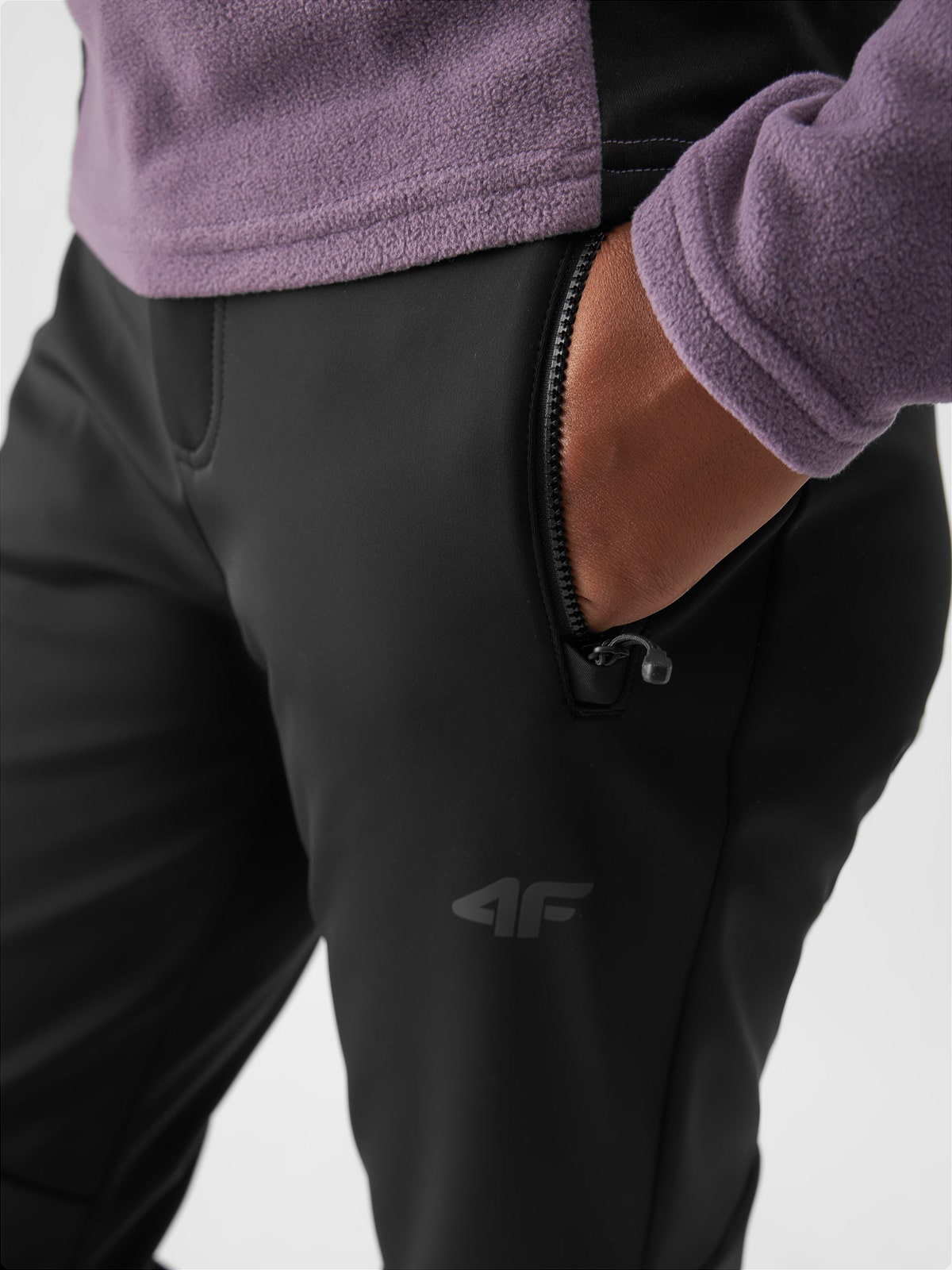 Women's softshell ski trousers 10000 membrane - black