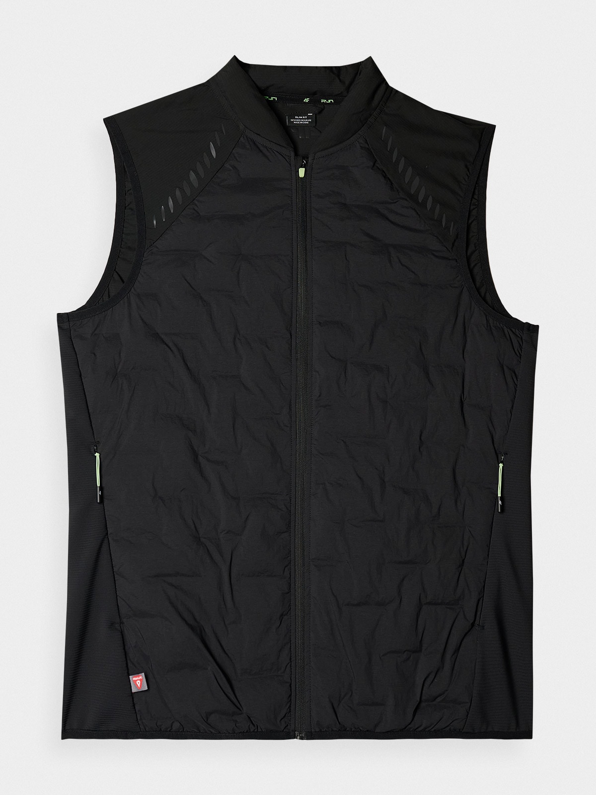 Men's Quilted Running Vest with Stand-Up Collar - Gray | 4F