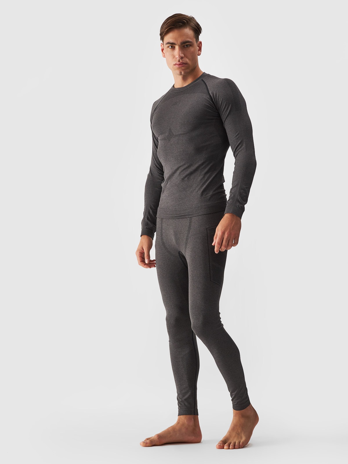 Men s seamless thermal underwear bottom black