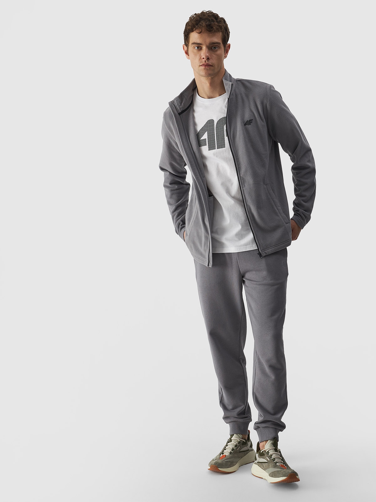 ポ959　TOM Polar regular ze stójką męski - szary | 4F - sportowa odzież