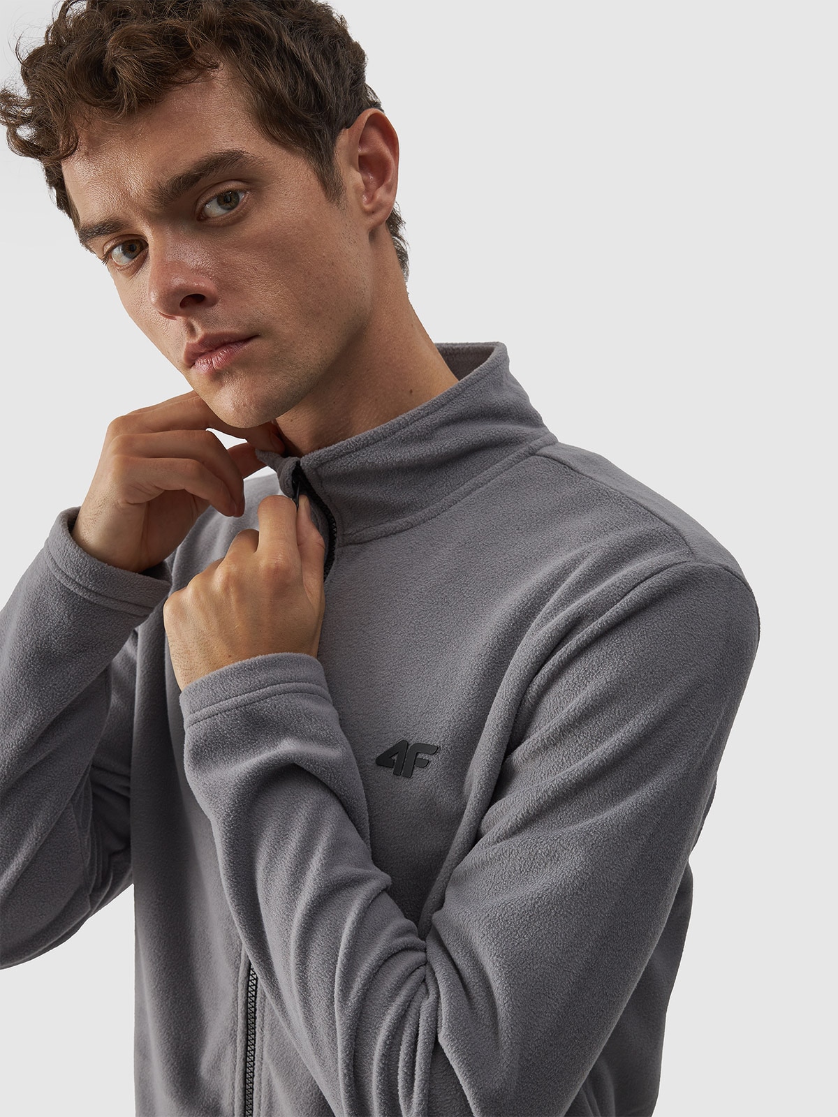 ポ959　TOM Polar regular ze stójką męski - szary | 4F - sportowa odzież