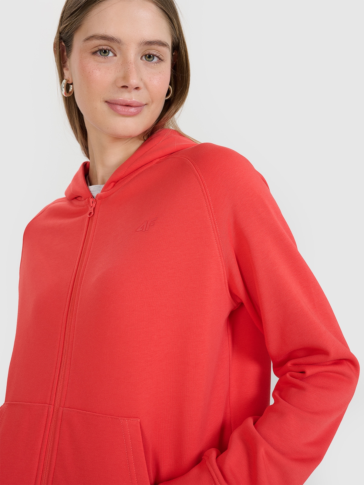 Women's zip-up hoodie - red | 4F: Sportswear and shoes